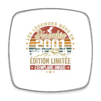 2001 Vintage Cadeau Anniversaire Décembre 2001 - Magnet carré - blanc - Devant