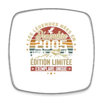 2005 Vintage Cadeau Anniversaire Décembre 2005 - Magnet carré - blanc - Devant