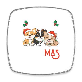 Joyeux Noël Corgima’s Pun Corgi - Magnet carré - blanc - Devant