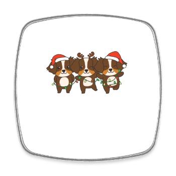 Frohe Weihnachten Australian Shepherd Heiligabend - Viereckiger Kühlschrankmagnet - Weiß - Vorne