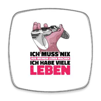 Lustiges Gaming Motiv - Perfektes Geschenk - Viereckiger Kühlschrankmagnet - Weiß - Vorne