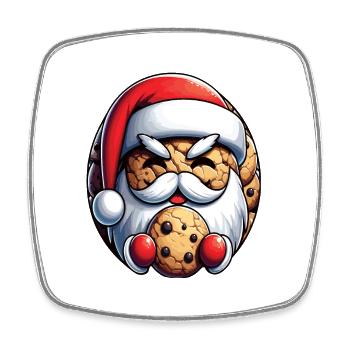 Weihnachtsmann als Keks - Viereckiger Kühlschrankmagnet - Weiß - Vorne