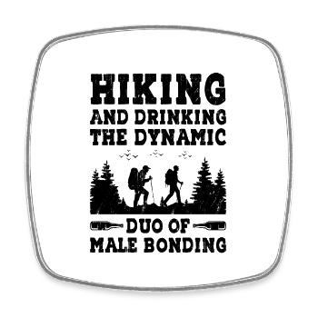 Hiking Outdoor Hiker Mountaineering Trekking Natur - Square fridge magnet - white - Front