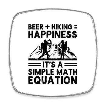 Hiking Outdoor Hiker Mountaineering Trekking Natur - Square fridge magnet - white - Front