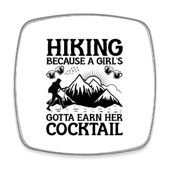Hiking Outdoor Hiker Mountaineering Trekking Natur - Square fridge magnet - white - Front