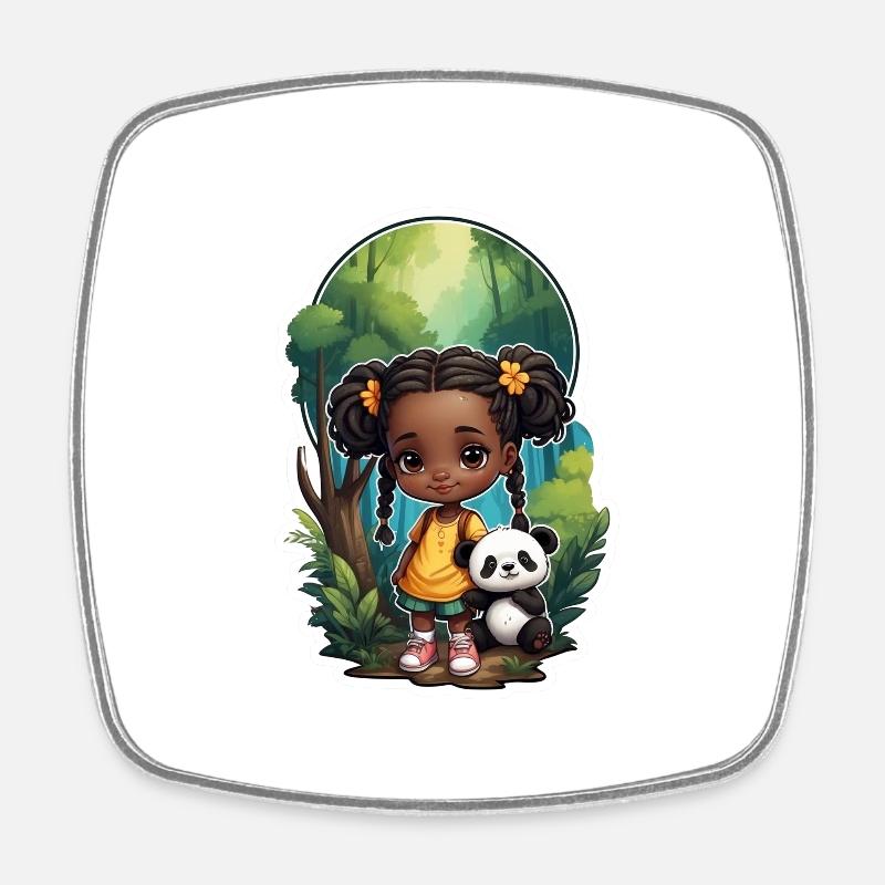 Idée cadeau Panda pour les enfants - Magnet carré - blanc