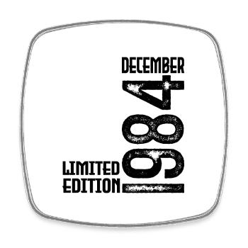 Birthday Gift December 1984. December 1984. - Square fridge magnet - white - Front
