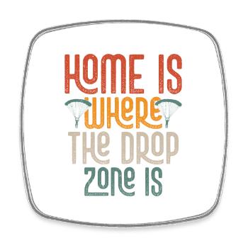 Home Is Where The Drop Zone Is Skydiver Parachute - Viereckiger Kühlschrankmagnet - Weiß - Vorne
