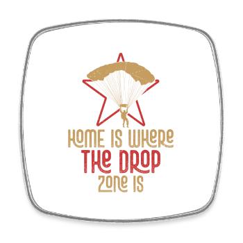 Home Is Where The Drop Zone Is Parachute Skydiver - Viereckiger Kühlschrankmagnet - Weiß - Vorne