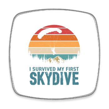 I Survived My First Skydive Skydiver Parachute - Viereckiger Kühlschrankmagnet - Weiß - Vorne