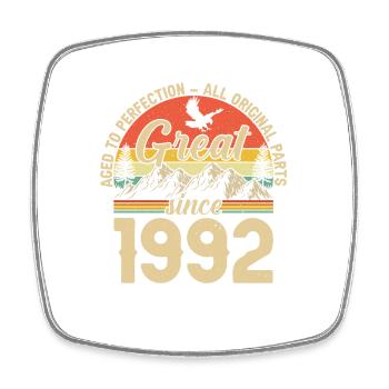 Millésime 1992 – Cadeau légendaire - Magnet carré - blanc - Devant
