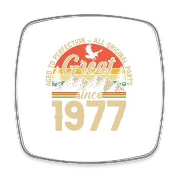 1977 - A legendary year - Square fridge magnet - white - Front