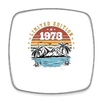 1973 Vintage Retro Geburtstagsgeschenk Geboren 1973 - Viereckiger Kühlschrankmagnet - Weiß - Vorne
