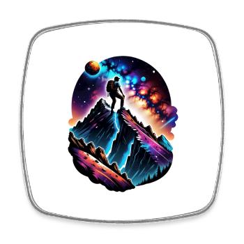 escalade - lune - espace - Magnet carré - blanc - Devant