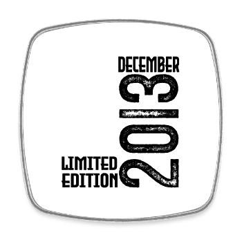 Birthday Gift December 2013. December 2013. - Square fridge magnet - white - Front