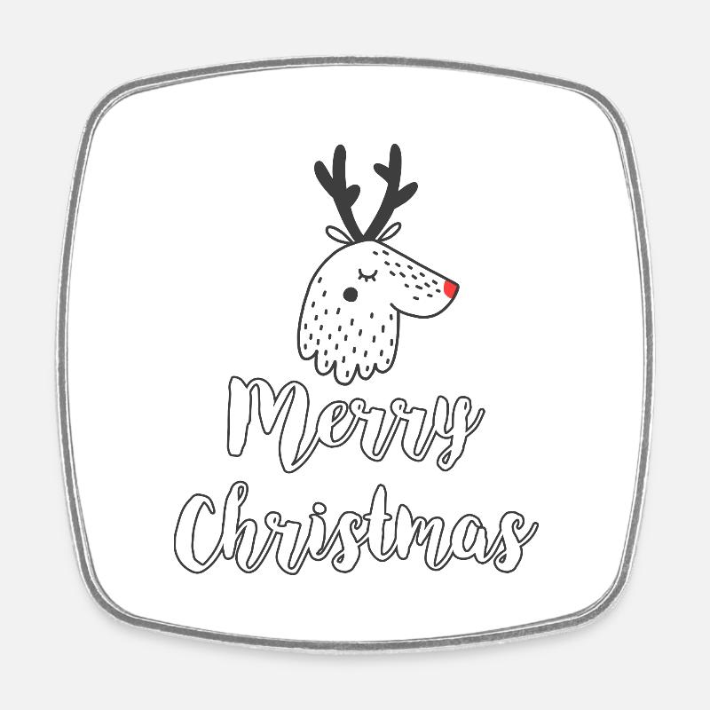 Merry Christmas - Square fridge magnet - white