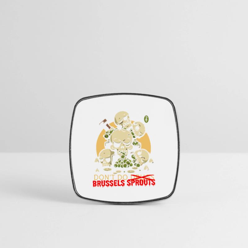 Disgusting Vegetable Skulls: Avoid Brussels Sprouts Square fridge magnet