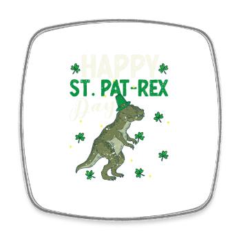 Happy St.Pat-Rex Day Saint Patrick Dinosaur - Square fridge magnet - white - Front