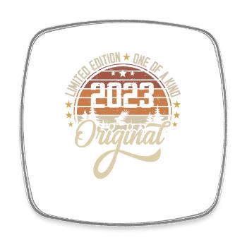 2023 Vintage Vintage Retro Birthday Gift - Square fridge magnet - white - Front