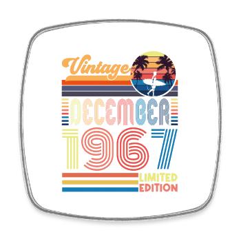 Anniversary December 1967. Gift December 1967. - Square fridge magnet - white - Front