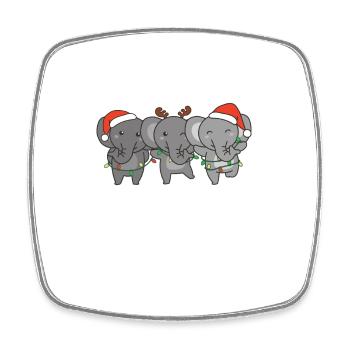 Frohe Weihnachten Elefant Heiligabend Elefanten - Viereckiger Kühlschrankmagnet - Weiß - Vorne
