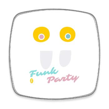 Crazy Eyes: Funk Music Party - Square fridge magnet - white - Front