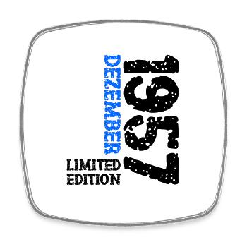 1957 Dezember Limited Edition 66. Geburtstag Deko - Viereckiger Kühlschrankmagnet - Weiß - Vorne