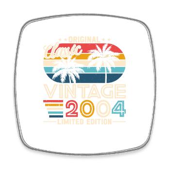 Chemise d’anniversaire Vintage élégante 2004 - Magnet carré - blanc - Devant