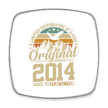 10 ans Vintage Anniversaire 2014 - Magnet carré - blanc - Devant