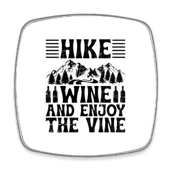 Hiking Nature Mountaineering Trekking Outdoor Hike - Square fridge magnet - white - Front
