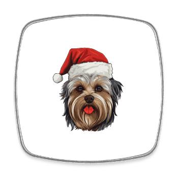 Yorkshire Terrier Hund Weihnachten - Viereckiger Kühlschrankmagnet - Weiß - Vorne