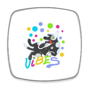 Colorful Poodle - Mood Dog - Square fridge magnet - white - Front