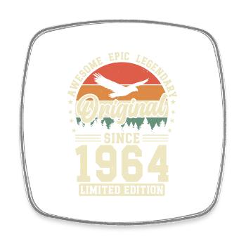 Stylish 60th Birthday Gift 1964 - Square fridge magnet - white - Front