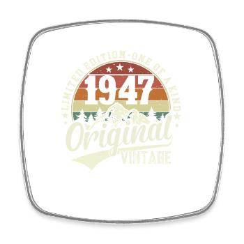 77e anniversaire Vintage rétro cadeau 1947 - Magnet carré - blanc - Devant