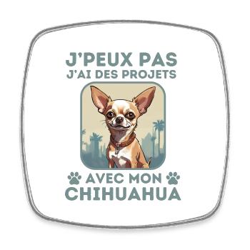 chien doux chihuahua 1 - Magnet carré - blanc - Devant