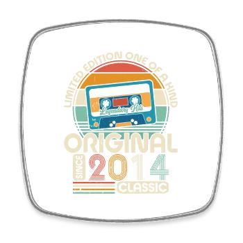 10e anniversaire Vintage Retro Shirt 2014 - Magnet carré - blanc - Devant