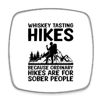 Hiking Nature Mountaineering Trekking Outdoor Hike - Square fridge magnet - white - Front