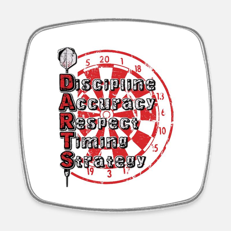 Darts Skills - Square fridge magnet - white