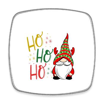 Ho ho ho gnome Noël - Magnet carré - blanc - Devant