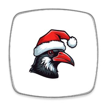 Krähe Kopf Rabe Weihnachten Portät - Viereckiger Kühlschrankmagnet - Weiß - Vorne