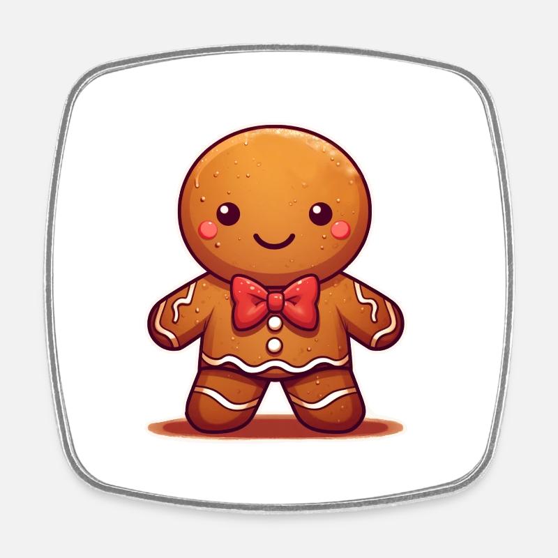 Gingerbread - Magnet carré - blanc