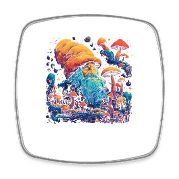 Mushroom | Fantasy Pilze Wald Natur Goa Festival - Viereckiger Kühlschrankmagnet - Weiß - Vorne