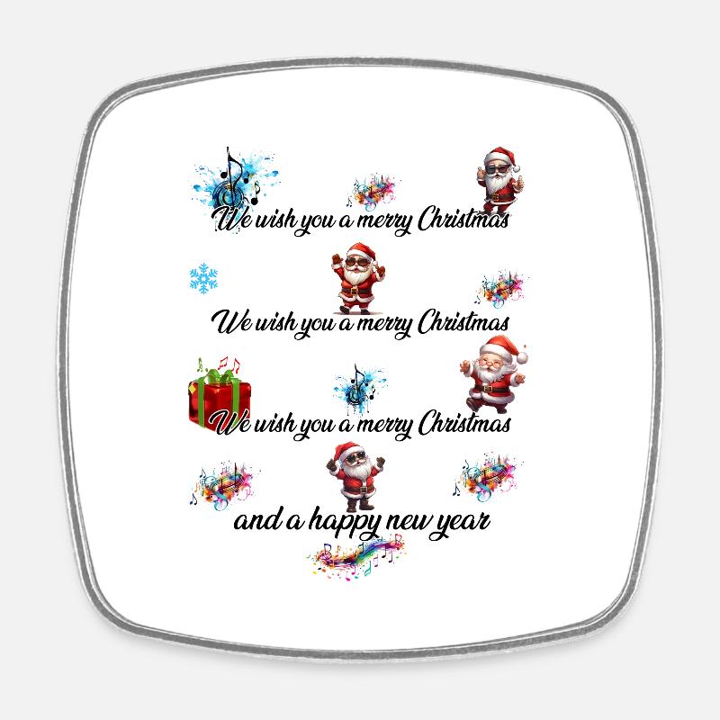 Merry Christmas - Square fridge magnet - white