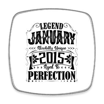 Janvier 2015. Cadeau d'Anniversaire janvier 2015. - Magnet carré - blanc - Devant
