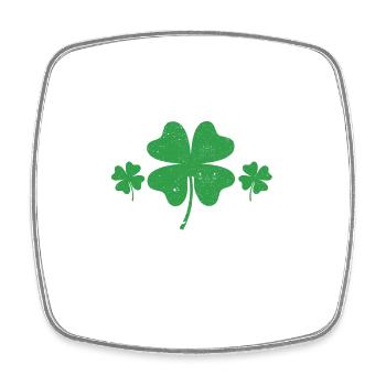 Soyons chanceux, trèfle irlandais - Magnet carré - blanc - Devant