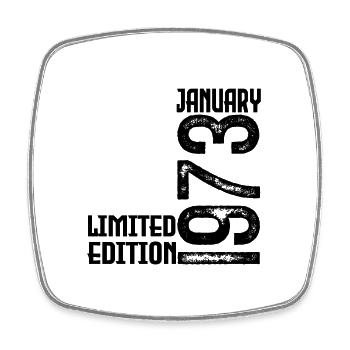 January 1973 Anniversary Gift. January 1973. - Square fridge magnet - white - Front