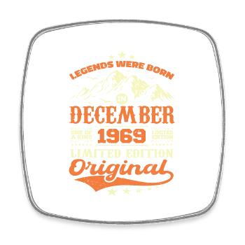 Dezember 1969 Geburtstagsgeschenk - Dezember 1969 - Viereckiger Kühlschrankmagnet - Weiß - Vorne
