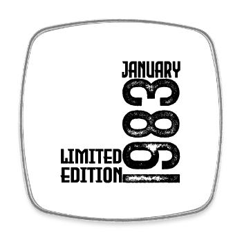 January 1983 Anniversary Gift. January 1983. - Square fridge magnet - white - Front