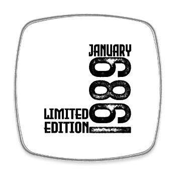 Januar 1989 Geschenk zum Jahrestag. Januar 1989. - Viereckiger Kühlschrankmagnet - Weiß - Vorne