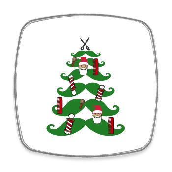Barber Shop Christmas - Square fridge magnet - white - Front